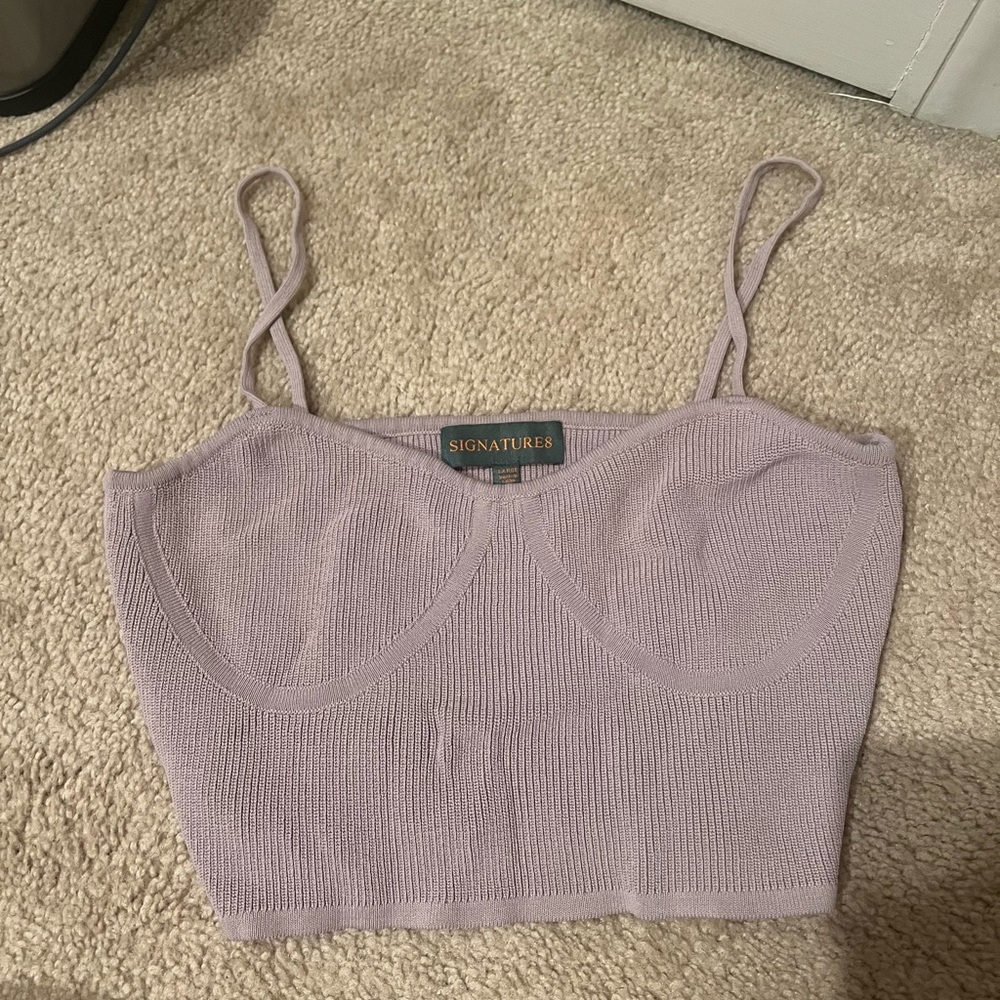 Signature Lavender Ribbed Crop Top